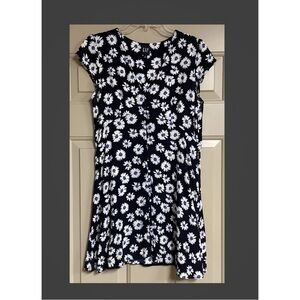 GAP Dark Blue Dress with Cream Floral Accents